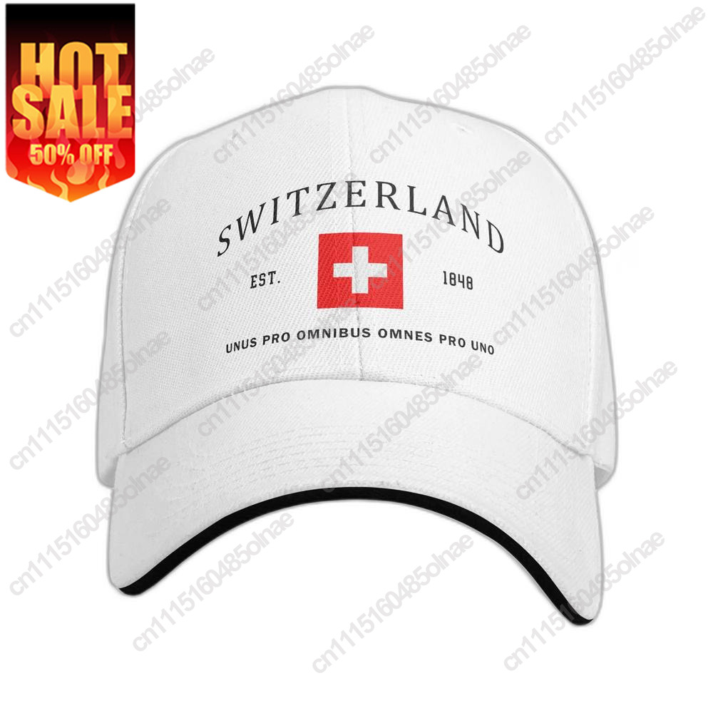 Men'S Fashion With Hat - Gepersonaliseerde mode Zwitserse vlag baseballpet dames