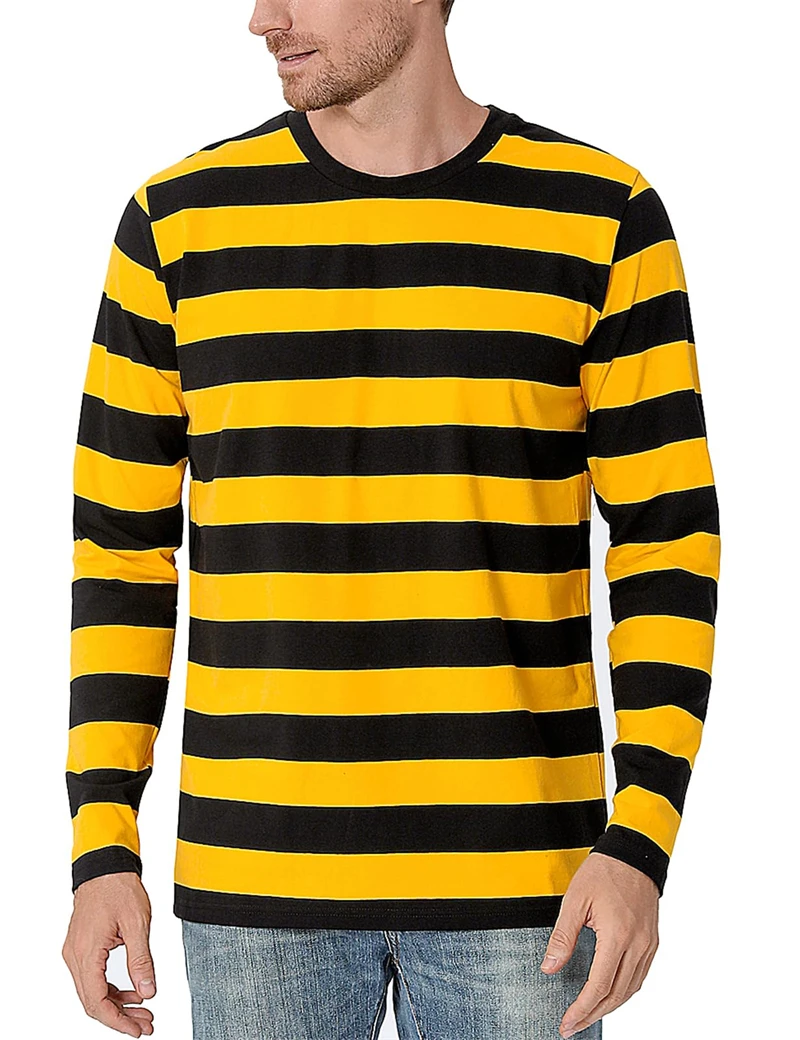 Mens Fashion Clothes - Modieus T-shirt met contrasterende strepen en