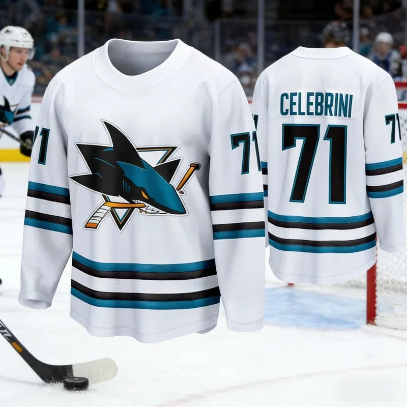 Mens Fashion Summer - San Jose Sharks, Celebrini # 71