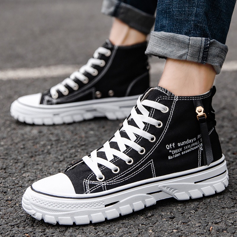 Mens Fashion Trainers - Mannen Schoenen Hoge Canvas Schoenen 2026