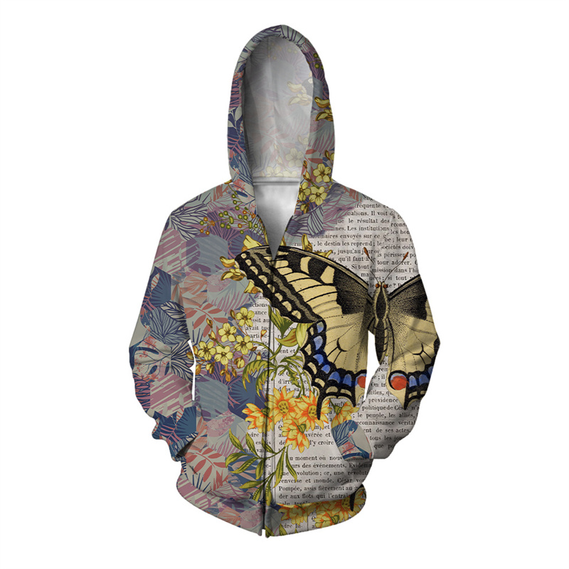 3d Geprinte Vlinder Engel Hood - Mens Fashion Zip Up Hoodies recensie en prijs