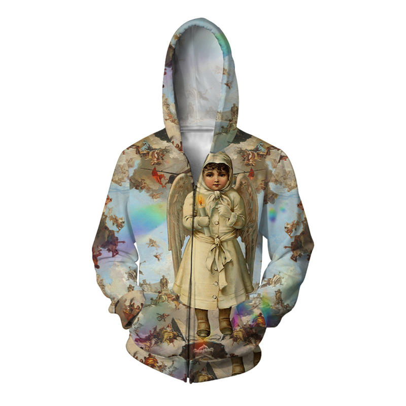 3d Geprinte Vlinder Engel Hood - Mens Fashion Zip Up Hoodies recensie en prijs