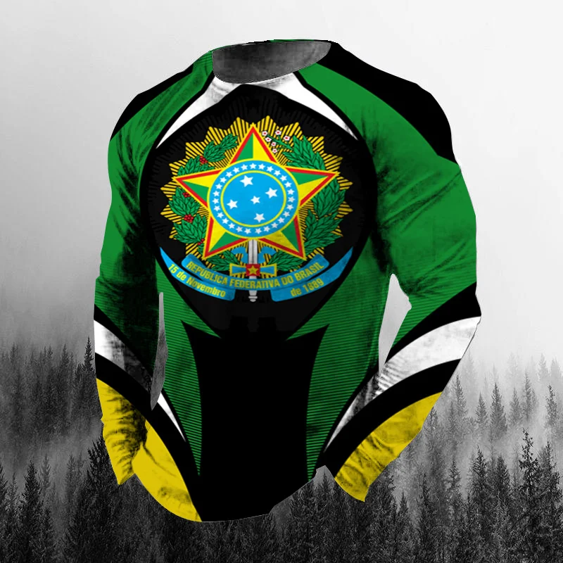 Vintage Braziliaanse vlag 3D-p - Mens Fashion Clothes recensie en prijs